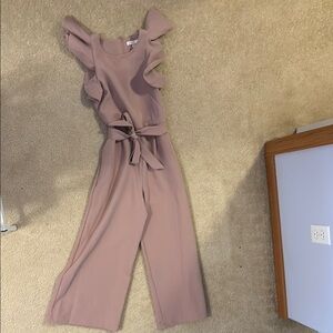 Elegant Mauve Jumpsuit with Ruffle Sleeves